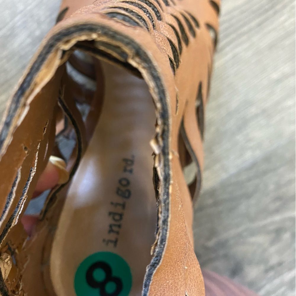 NWOT Indigo Open Toe Booties - Picture 4 of 4